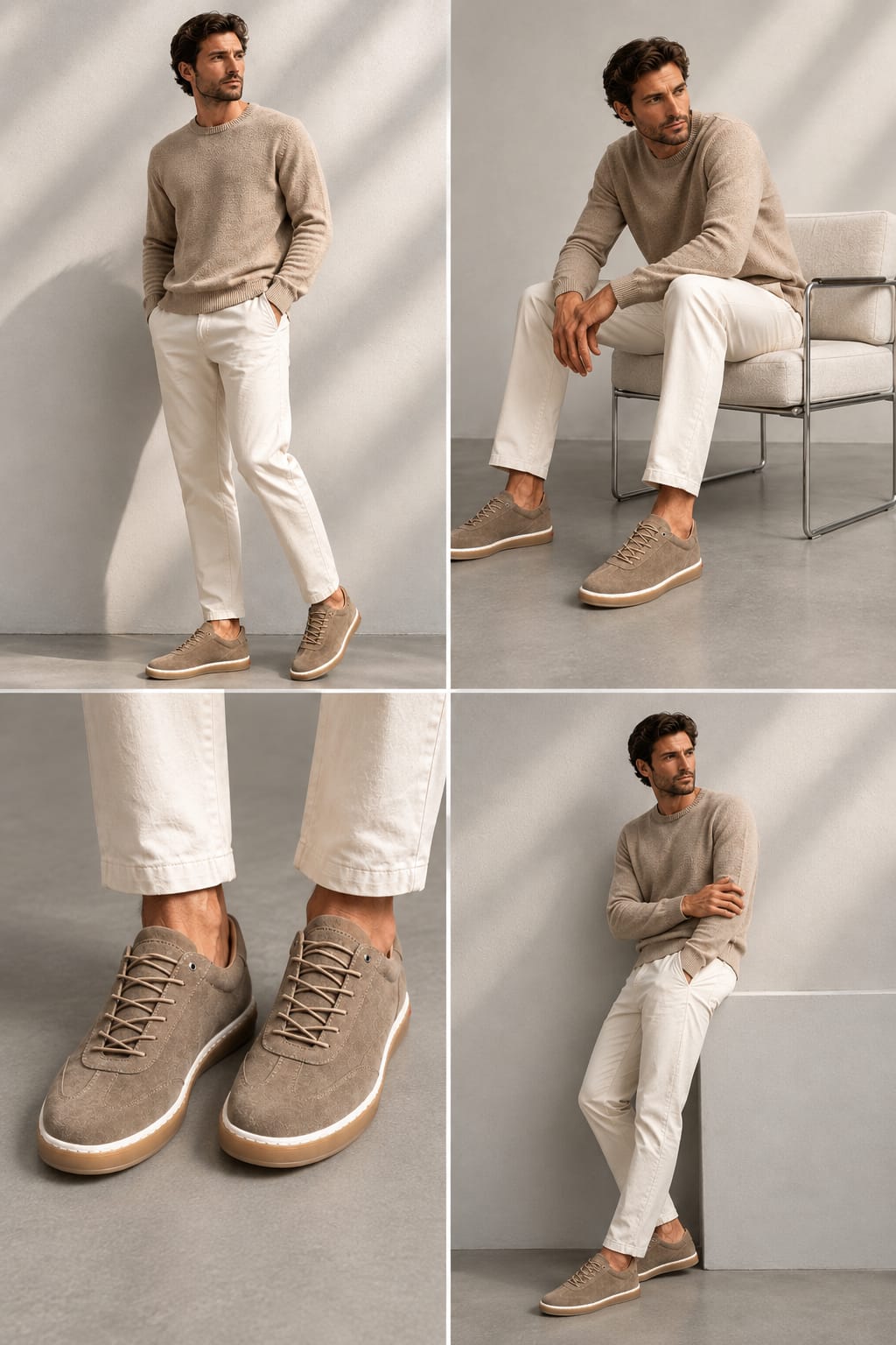O&D ruskindssneakers sand