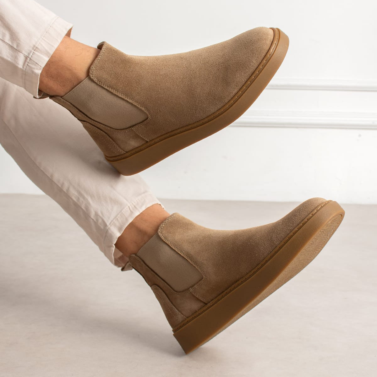 Chelsea Boots Suede Beige
