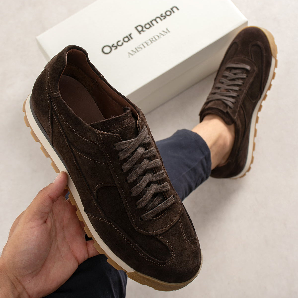 Sneaker Casual Runner Suede DarkBrown