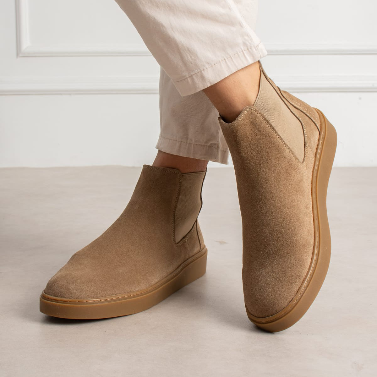 Chelsea Boots Suede Beige