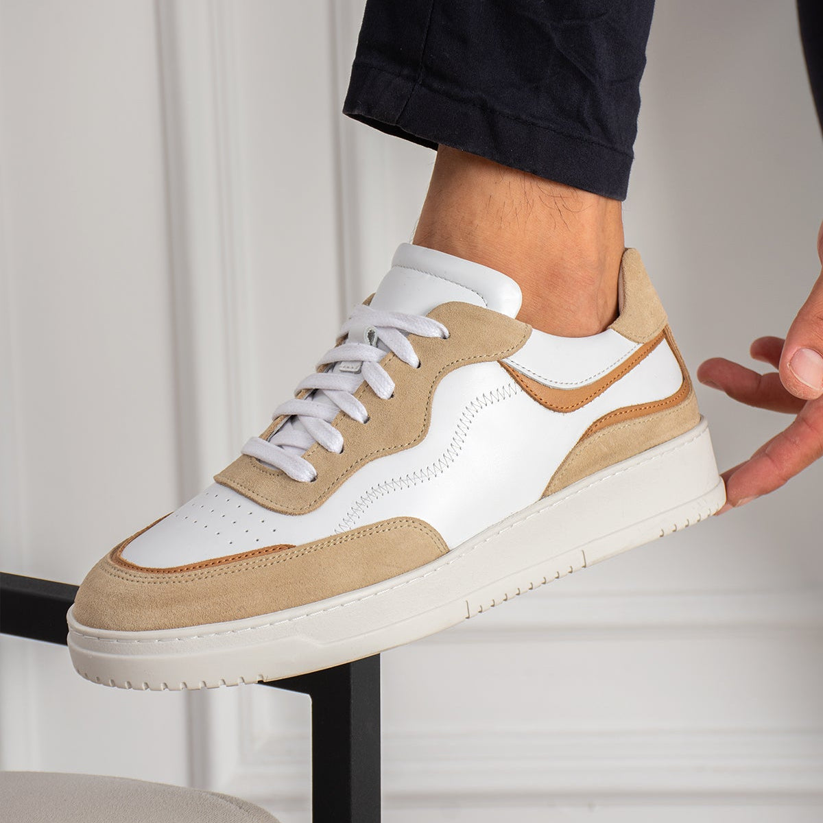Sneaker Retro Court Leather Beige Dream