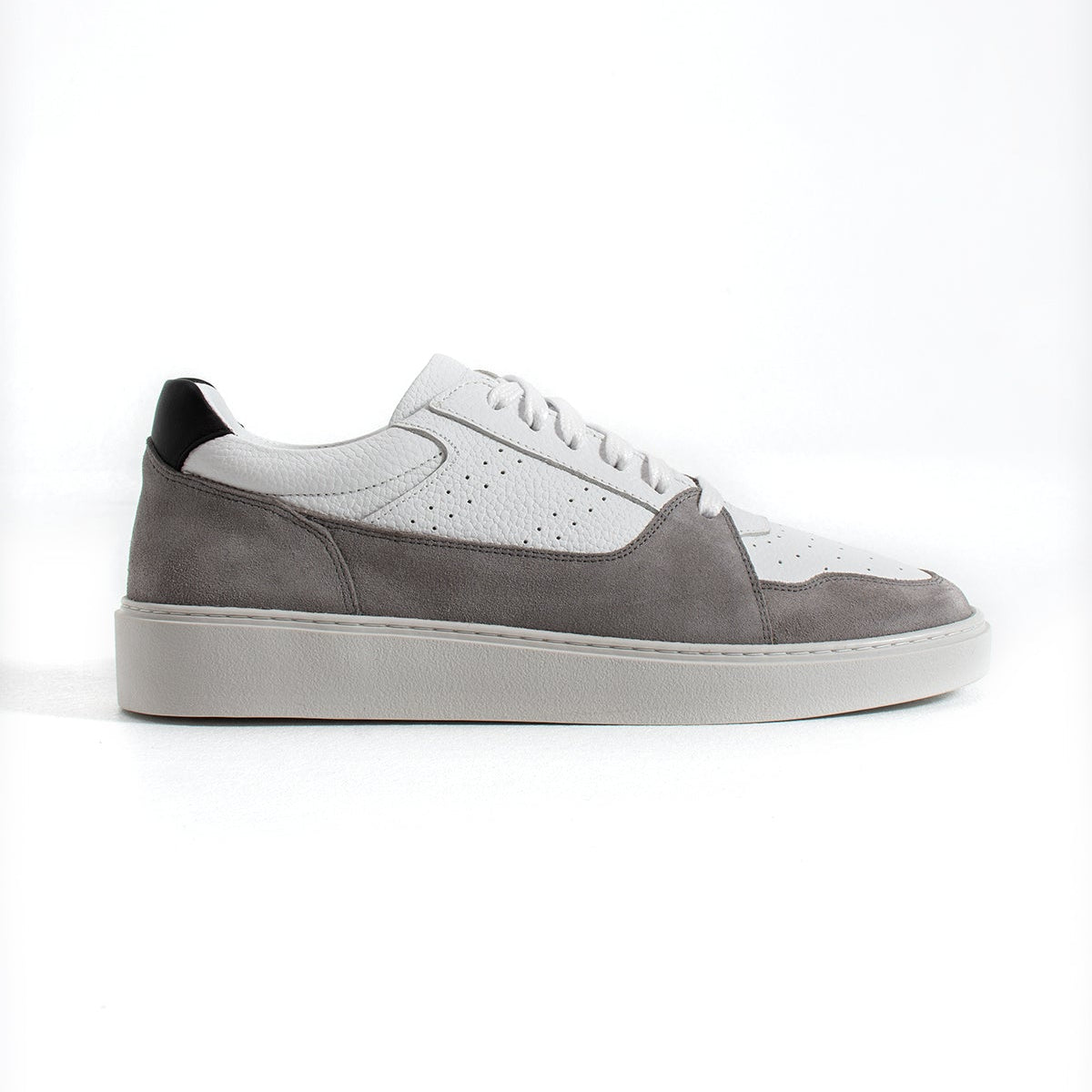 Sneaker Dual Tone Street Leather White/Suede Grey