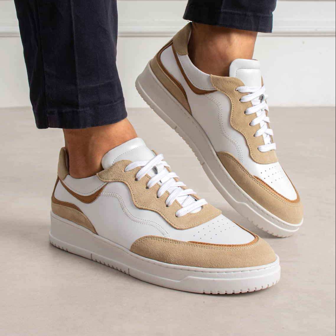 Sneaker Retro Court Leather Beige Dream