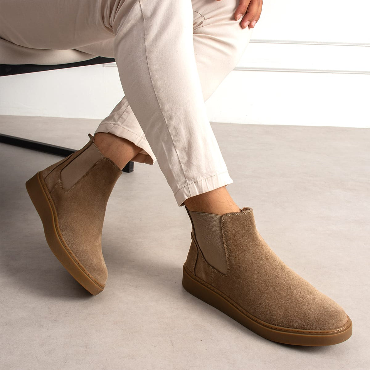 Chelsea Boots Suede Beige