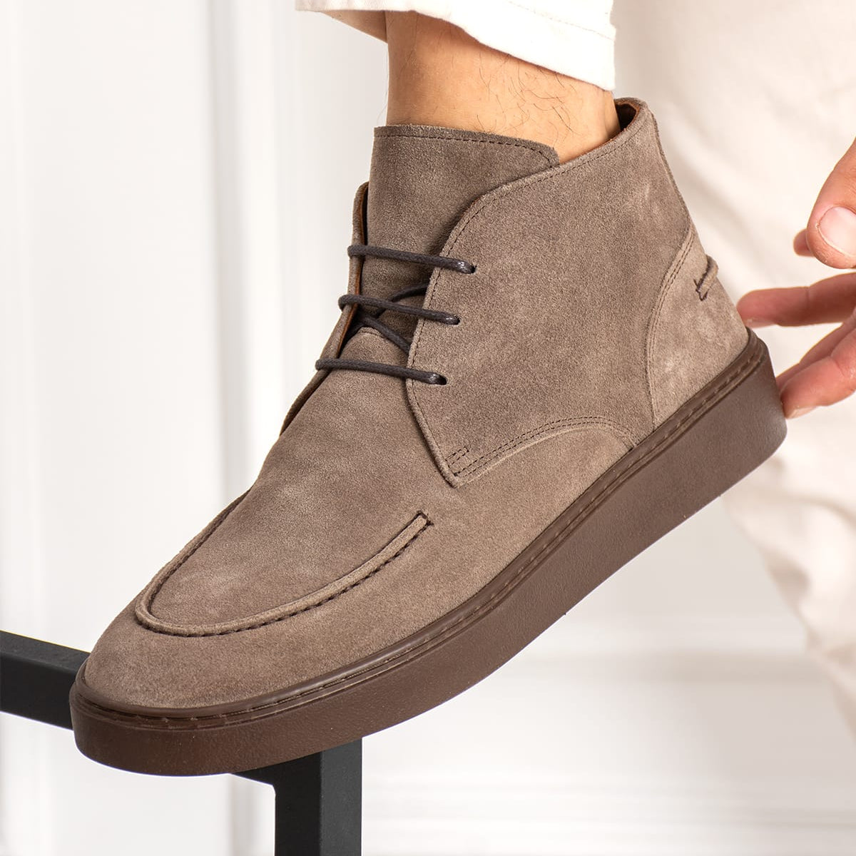 Chukka Boot Suede Taupe Milano