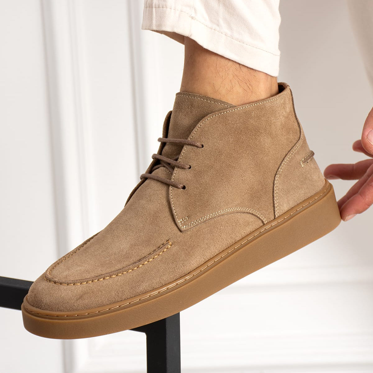 Chukka Boot Suede Beige Milano