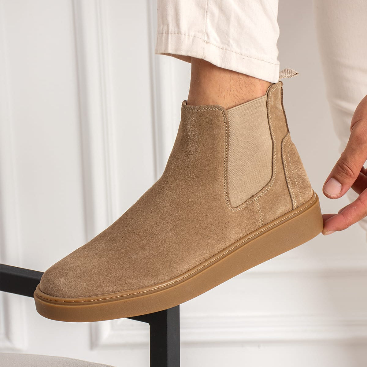 Chelsea Boots Suede Beige
