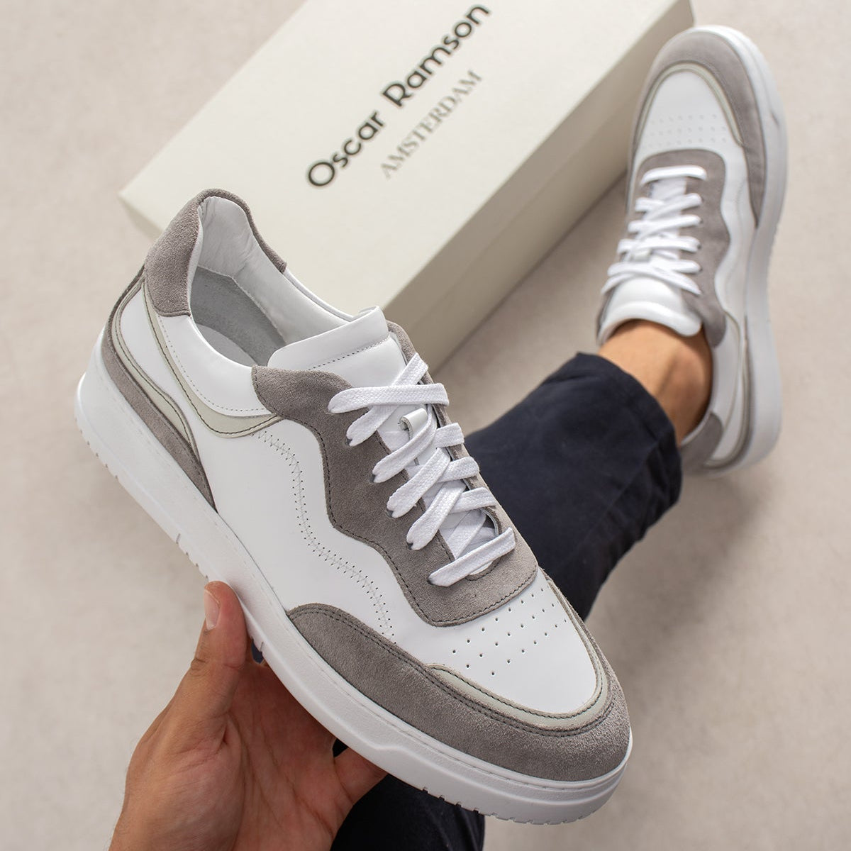 Sneaker Retro Court Leather Cloud Drift