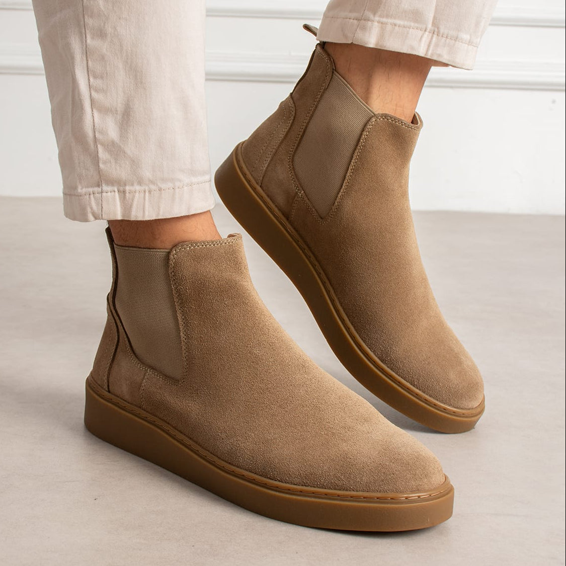 Chelsea Boots Suede Beige