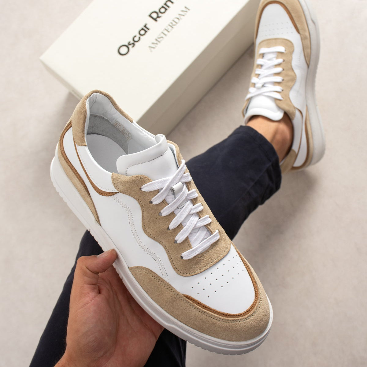 Sneaker Retro Court Leather Beige Dream
