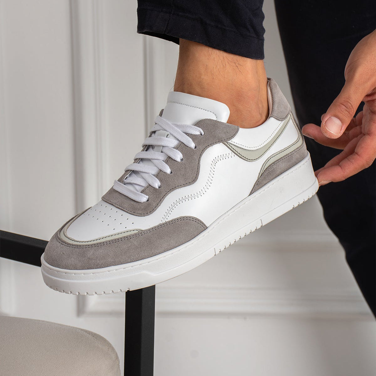 Sneaker Retro Court Leather Cloud Drift