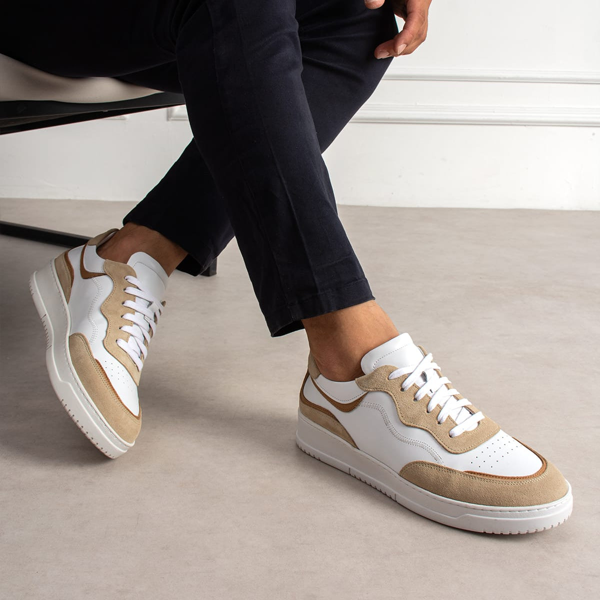 Sneaker Retro Court Leather Beige Dream
