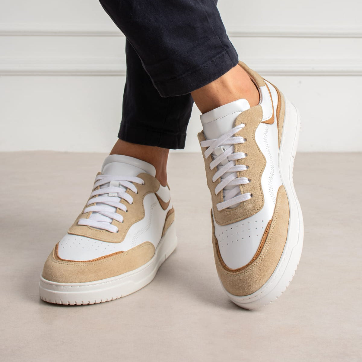 Sneaker Retro Court Leather Beige Dream