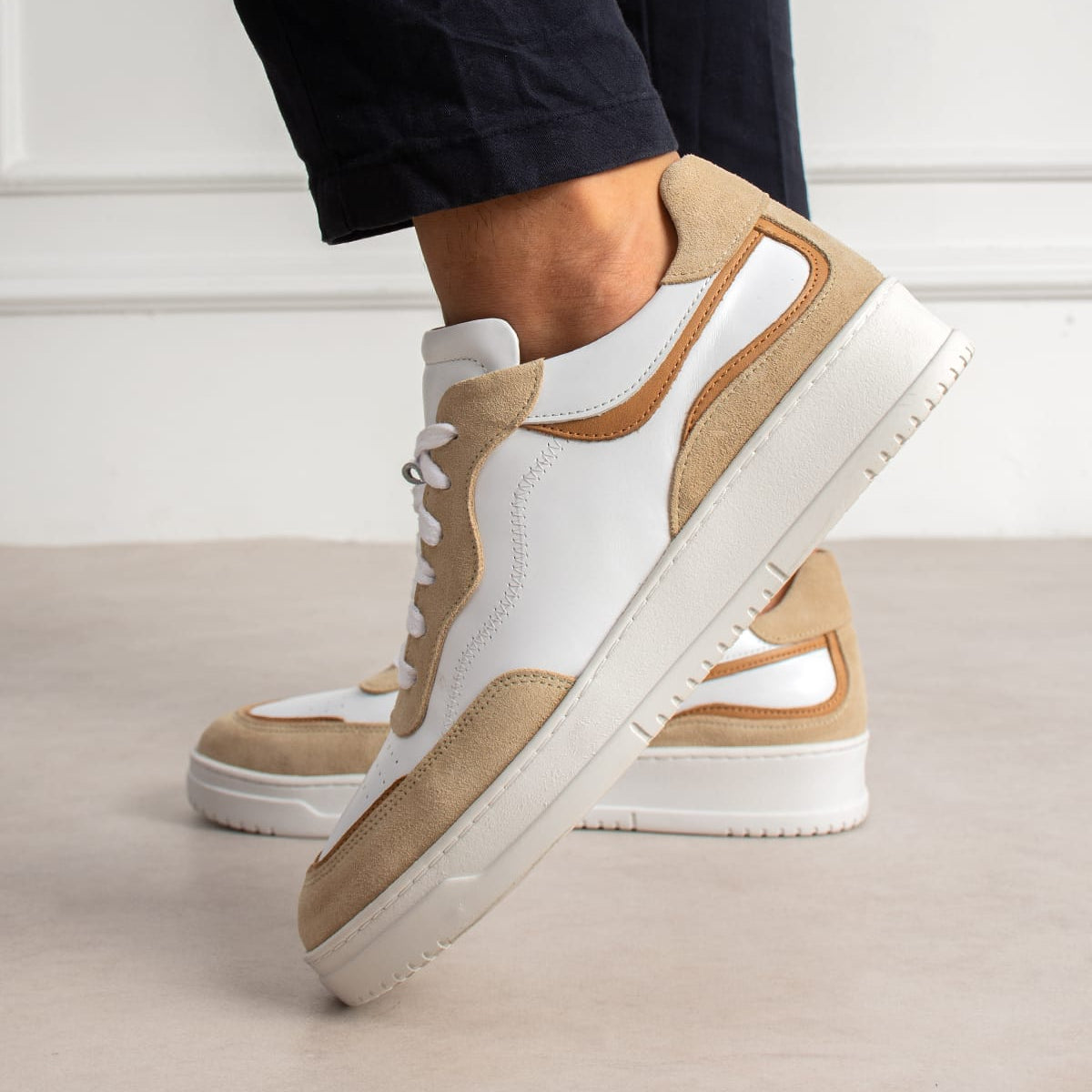 Sneaker Retro Court Leather Beige Dream