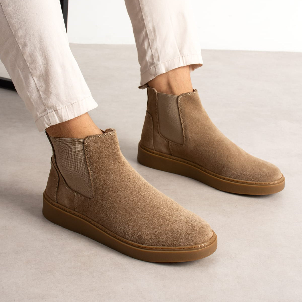 Chelsea Boots Suede Beige