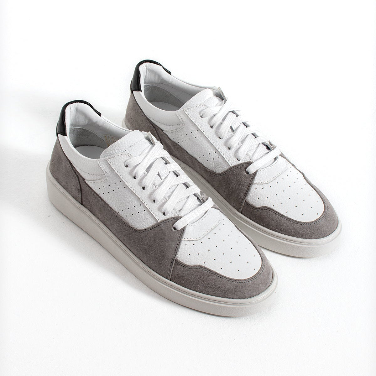 Sneaker Dual Tone Street Leather White/Suede Grey