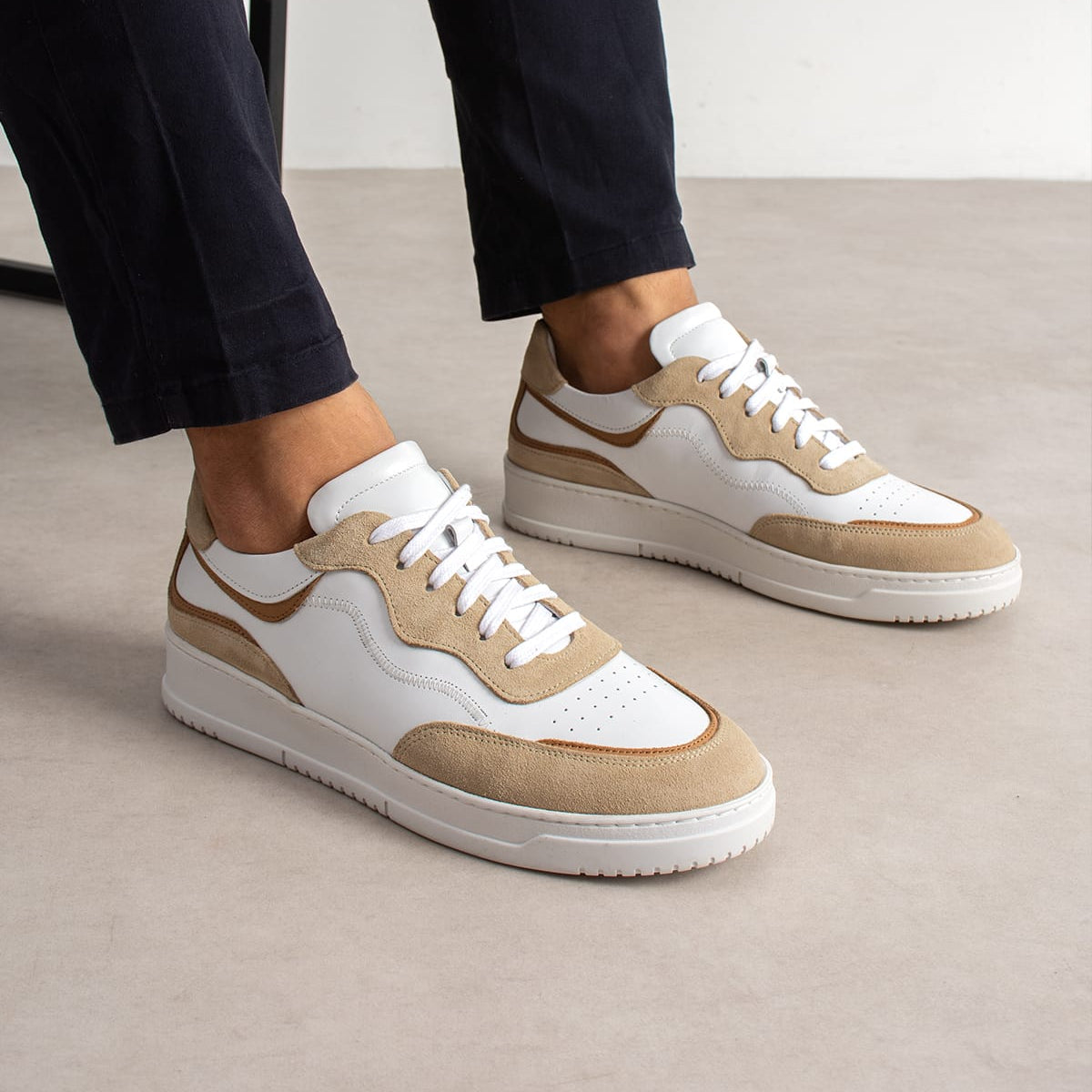 Sneaker Retro Court Leather Beige Dream