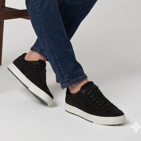 Premium Sneakers Black Suede