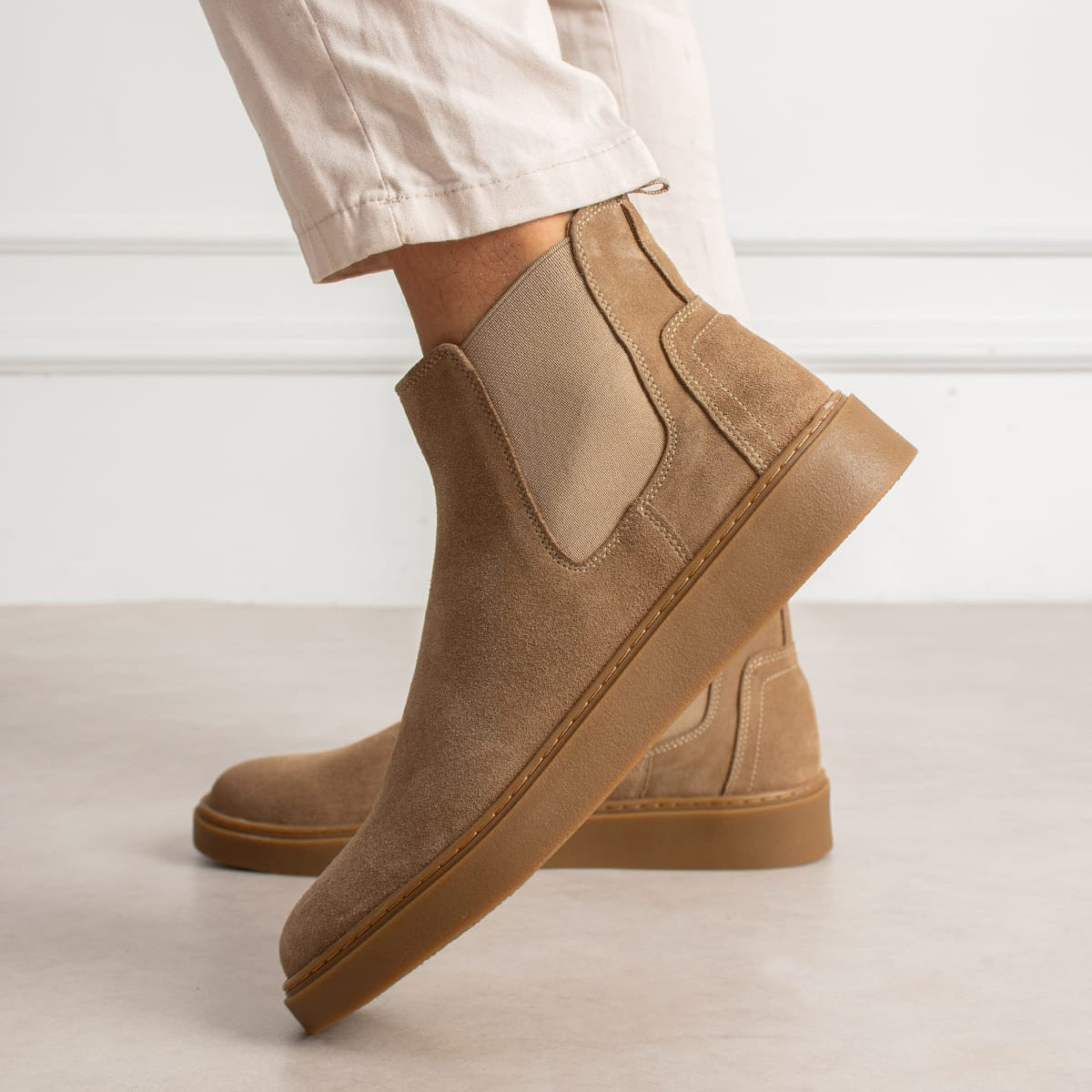 Chelsea Boots Suede Beige
